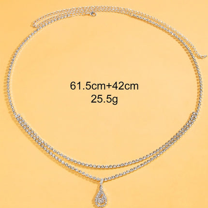 Waterdruppel Hanger Middellyf Ketting Dames Eenvoudige Mode