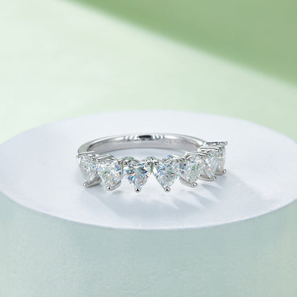 A Luxurious And Fashionable Light Luxury Jewelry Silver Ring Set With Top-quality Moissanite, S925 Silver Plated With Platinum