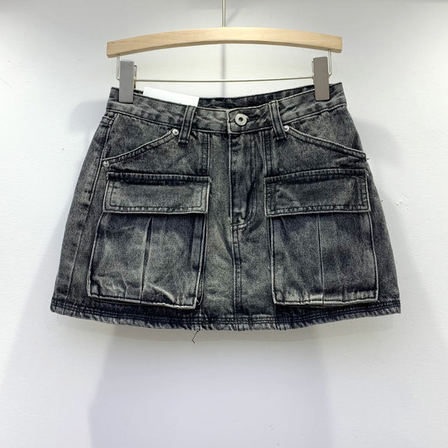 Personalized Workwear With Pocket Denim Skirt