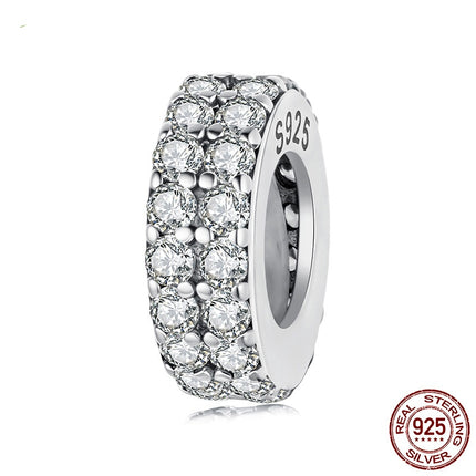 Dubbellaag Sirkoon Armband Tussenkrale S925 Sterling Silwer Krale