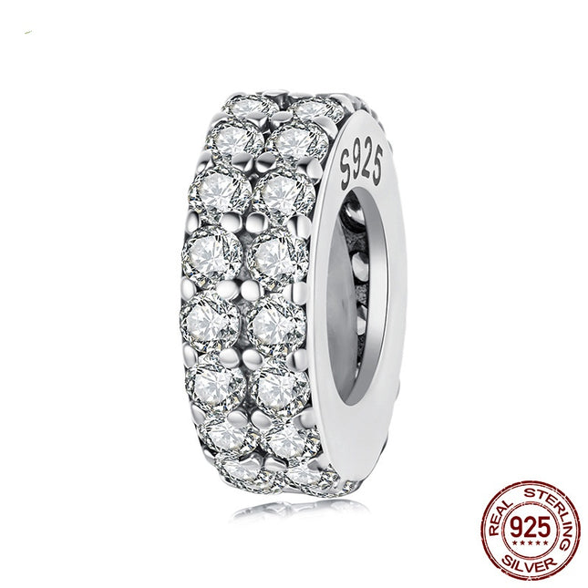 Dubbellaag Sirkoon Armband Tussenkrale S925 Sterling Silwer Krale