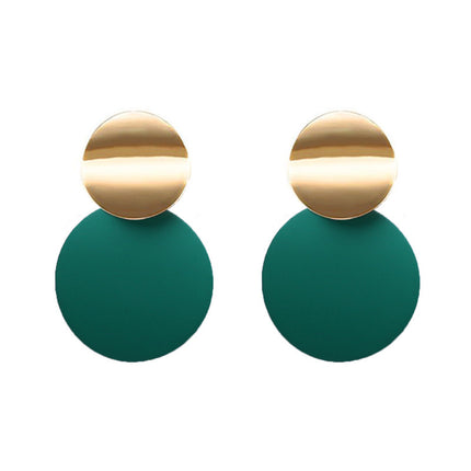 New Fashion High Sense Creative Asymmetric Size Round Metal Earrings