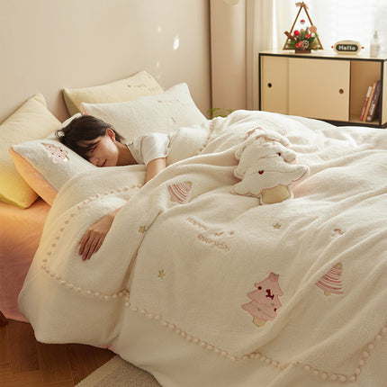 Winter Milk Fiber Four-piece Princess Style