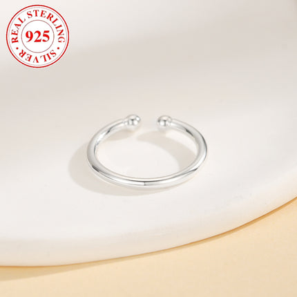 S925 Sterling Silwer Eenvoudige Armband Vroue Se Opening Toonring