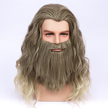 Halloween Cos Hoë Kwaliteit Mat Temperatuur Sy Pruik Baard