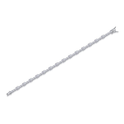 Set With Top-quality Moissanite, This Luxurious And Fashionable Light Luxury Trend Jewelry Silver Bracelet Is Made Of S925 Silver Electroplated With Platinum