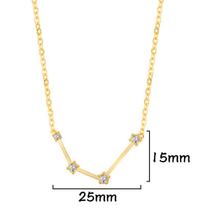 A Stainless Steel Necklace With Diamond-encrusted Pendant For The Twelve Zodiac Signs