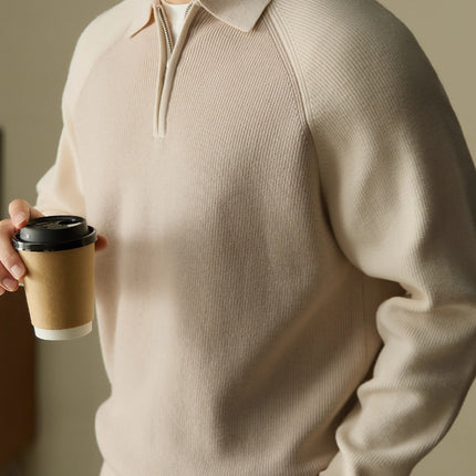 American Casual Half-height Zip Polo Sweater