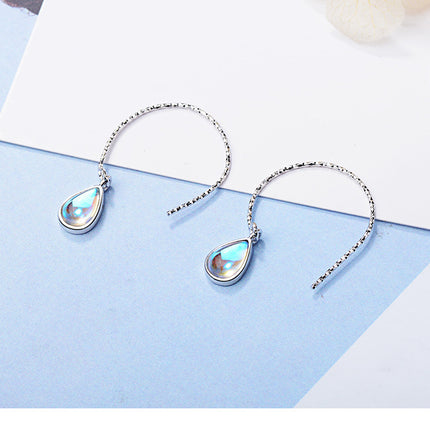 Women's Moonstone Gradient Lengthened Short Earrings