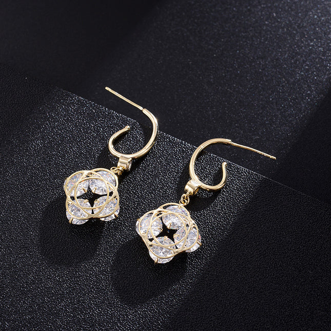 European And American Design Fashion Diamond Earrings Simple