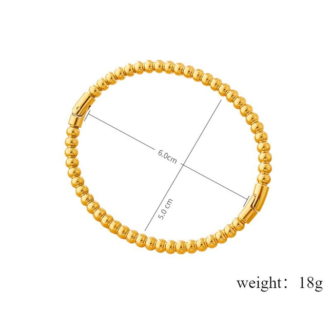 Titaanstaal Bamboe Skakel Armband Ronde Draad Eenvoudige Ring Armband