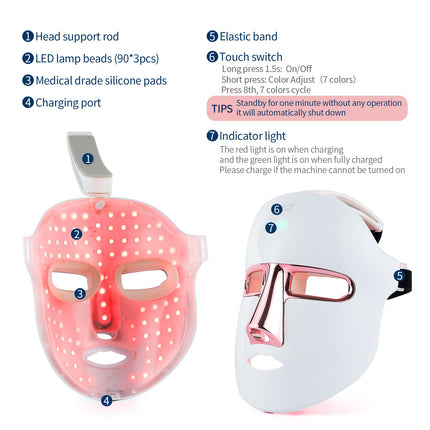 Electric Light Beauty Instrument Facial Mask Instrument Seven Color Light