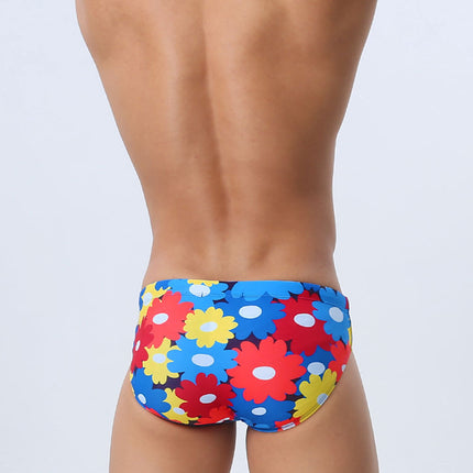 Flower Colorful Printing Swim Briefs