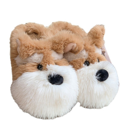 Cartoon Schnauzer Puppy Cotton Slippers Men And Women