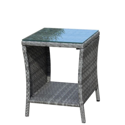 Buite Stoepmeubels 1 Koffietafel Met Deursigtige Gehard Glas
