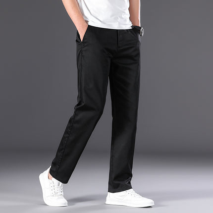 Summer Business Straight Men's High Waist Plus Size Loose Thin Trousers Breathable