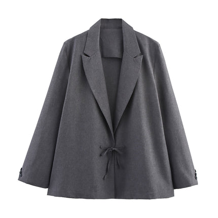 Small New Spring And Autumn Linen Minimalist Blazer