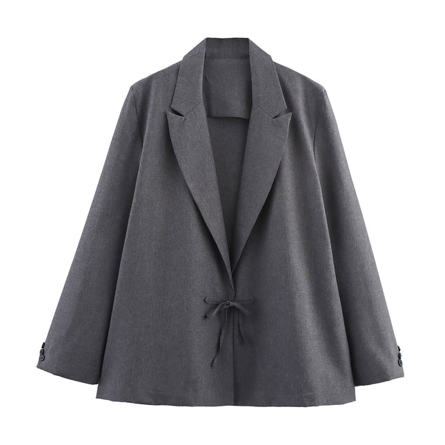 Small New Spring And Autumn Linen Minimalist Blazer