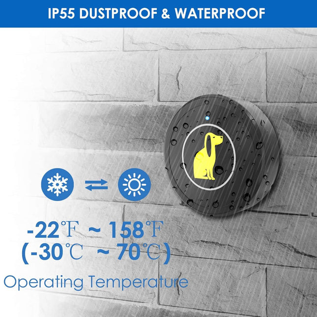 Dog Door Bell, Dog Bell For Training Doggie Door Bell For Dog Puppy Training Sliding Door,Go Outside Doorbell And Waterproof Touch Button