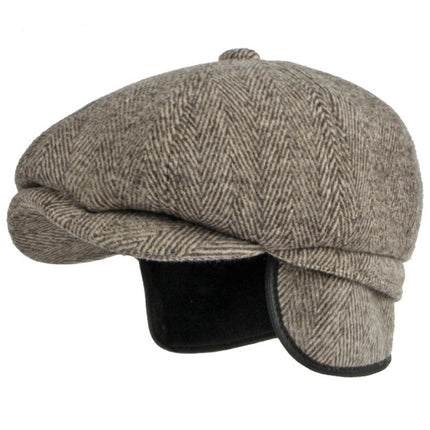 Vintage Woolen Warm Ear Protector Beret Male