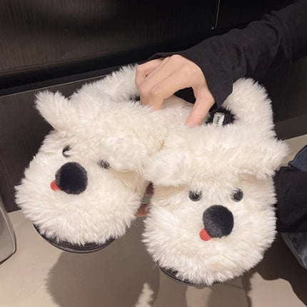 Scrawl Puppy Herfs Warm Toegemaakte Toon Binnenshuise Tuis Katoen Pantoffels