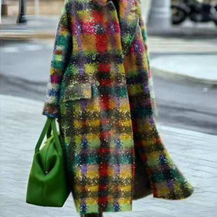 Women's Printed Dragon And Phoenix Woolen Coat