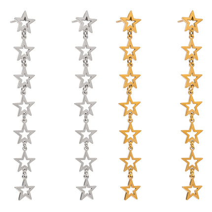 Stainless Steel Star Earrings For A High-End