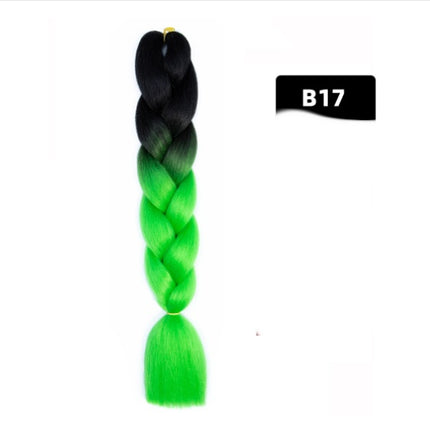 Color Big Braid African Chemical Fiber High Temperature Silk Wig Gradient