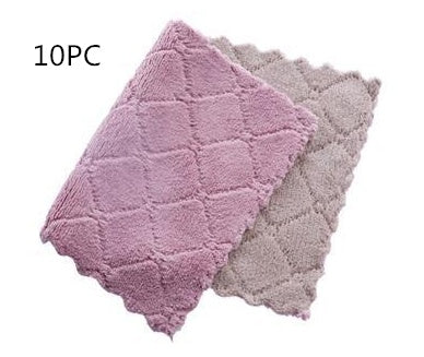 Bedrukte Tweekleur Dubbelzijdige Absorberende Skottelgoedlap Kleefwerende Olie Handdoek Verdikking Vee Tafeldoek Kombuisvadoek