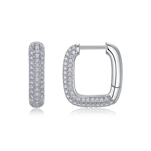 Top-quality Moissanite Luxury And Fashionable Light Luxury Jewelry Silver Stud Earrings S925 Silver Plated Platinum