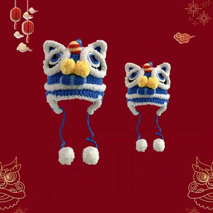 Hand-woven Parent-child Star Lion Autumn And Winter Warm Wool Hat Material Pack