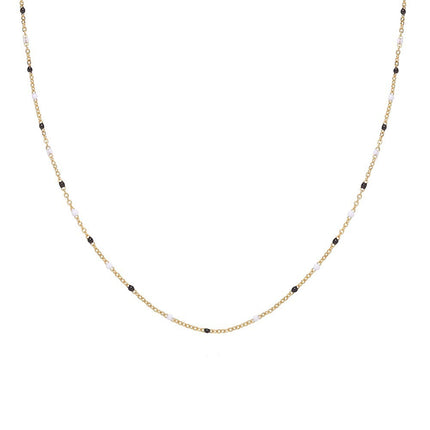 Dopamine-drip Glaze Colorful Gradient Bead Titanium Steel Necklace