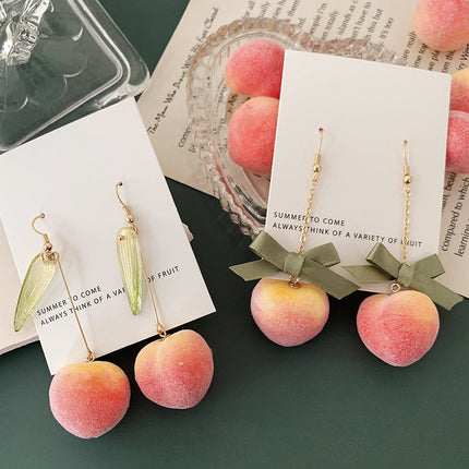 Sweet Peach Earrings Sweet Long Earrings Girl Earrings Earrings