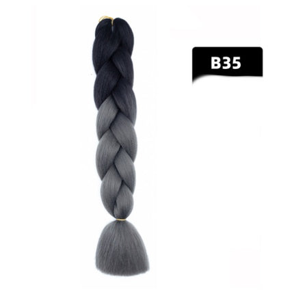Color Big Braid African Chemical Fiber High Temperature Silk Wig Gradient