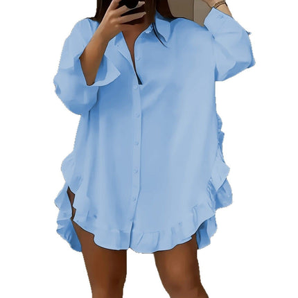 Spring And Summer Shirt Loose Solid Color Women's Clothing