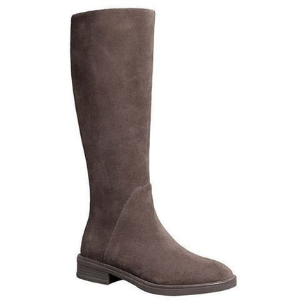 Women's Solid Color Fashion Frosted Long Martin Suede Boots