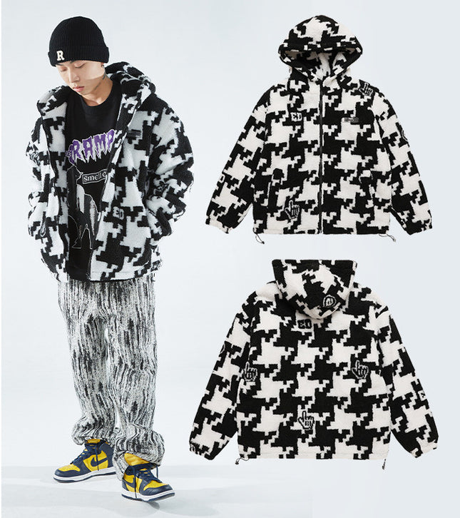 Trendy Loose Irregular Plaid Jacket Couples