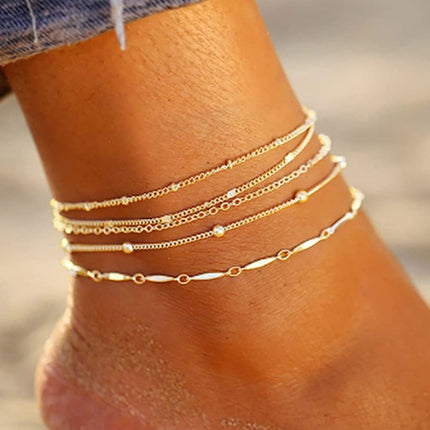 Boheemse-styl plat slangketting en gevlegte ketting strand multi-laag enkelband