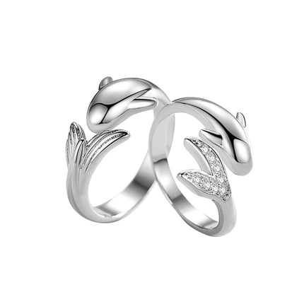 Eenvoudige Diamant Ingelêde Klein Viskie Paarring