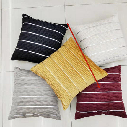 Eenvoudige Luukse Gestreepte Fluweel Kussingsloop Kussing Kussingsloop Kussingstrekke vir Sofa Flanel Fluweel Sofa Kussingsloop