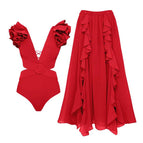 Red Swimsuit Set / L