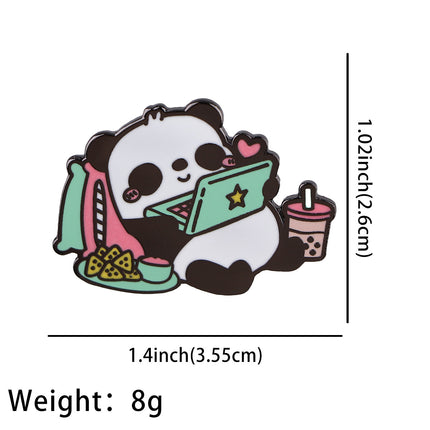 Panda Hedgehog Capybara Giant Salamander Animal Badge Oil Drip Brooch