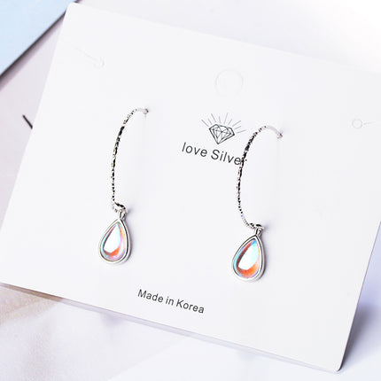 Women's Moonstone Gradient Lengthened Short Earrings