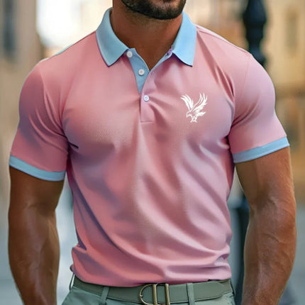 Casual Style Commuter's All-matching Digital Printing Lapel Men's Polo Shirt