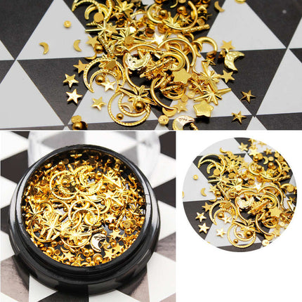 Japannese Legering Hol Ster En Maan Nael Juweliersware Diamantboks Sequins