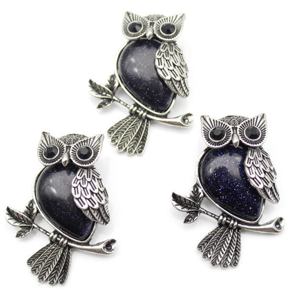 DIY Alloy Owl Brooch Jewelry With Crystals