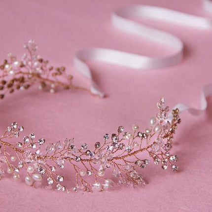 Suiwer Handgemaakte Goud En Silwer Kristal Trou Haarbykomstighede