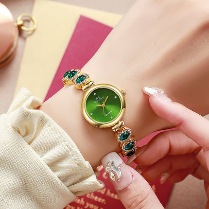 Vroue-armband Ronde Wyse Diamant Gevorderde Kwarts-horlosie