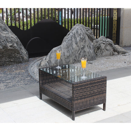 Buite Patio Meubels Koffietafel Met Deursigtige Getemperde Glas