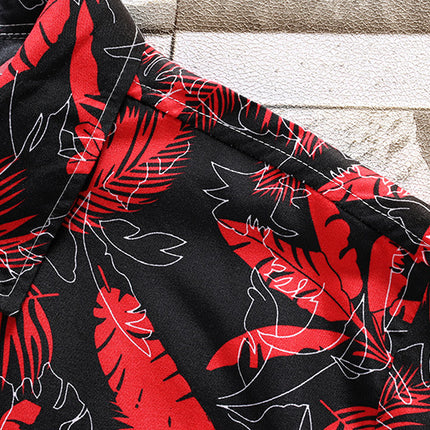 Shirt Printed Men's Short Sleeve Shirt Shorts Suit